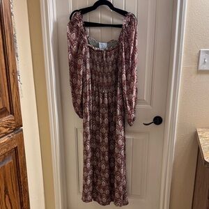 Hill House Maroon Long Sleeve Dress